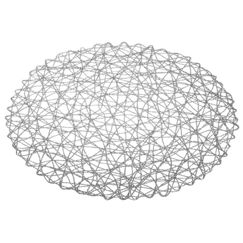 Graues rundes Tischset aus Papier, 35 cm Durchmesser 2
