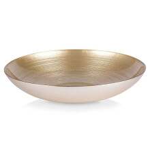 Große goldene Glasschüssel für Salat und Servieren