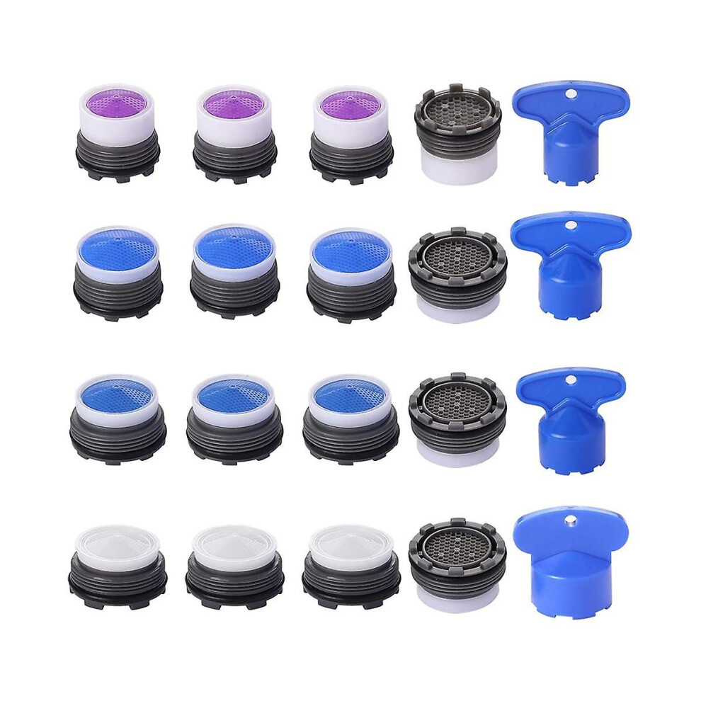 20Pcs Faucet Aerators, M16.5 .5 M21.5 M24 Faucet Cache Aerator Water Saving Flow Restrictor With Ke 7364070867271