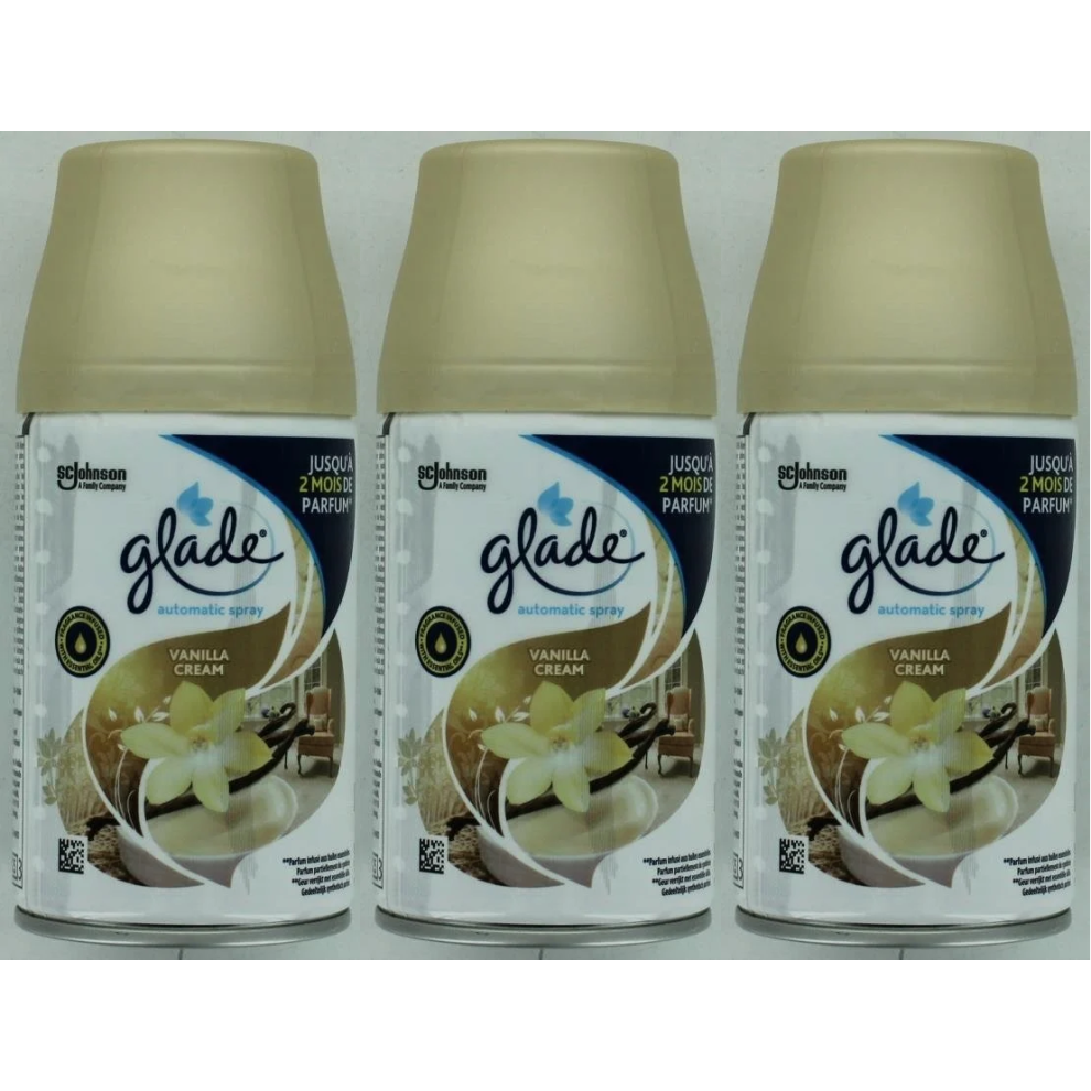 3 x Glade Automatic Spray Refill 269ml - Vanilla Cream