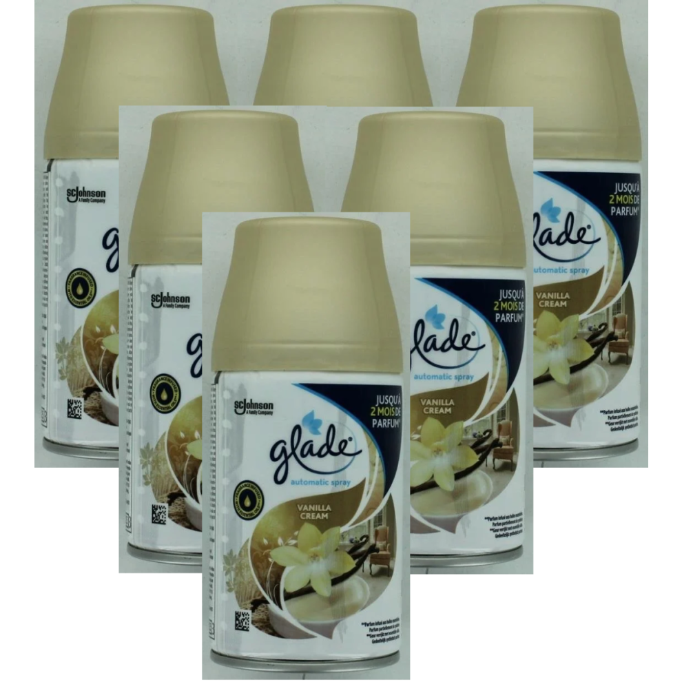 6 x Glade Automatic Spray Refill 269ml - Vanilla Cream