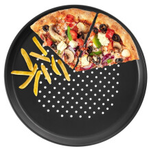 Rundes Pizzablech mit perforiertem Boden und Antihaftbeschichtung