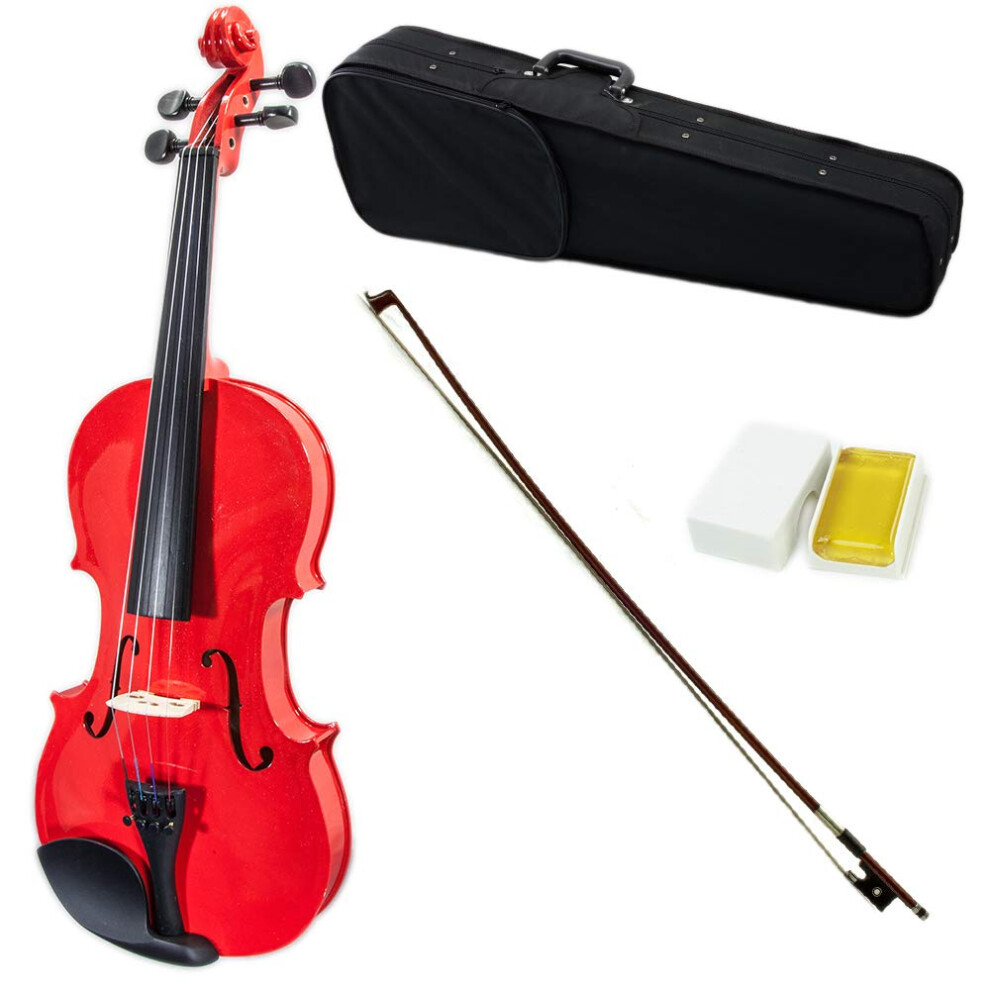 SKY Full Size VN202 Solidwood Red Violin Beautiful Craftsmanship with Brazilwood Bow and Lightweight Case