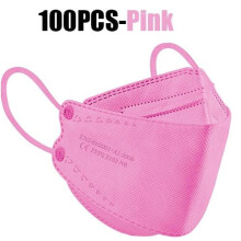 (pink, 100PCS) FFP2 Colorful Face Mask Mascarillas Anti-fog Dust Respirator Breathable KN95 Adult Masks