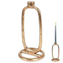 Eleganter klassischer Kerzenständer aus goldenem Aluminium