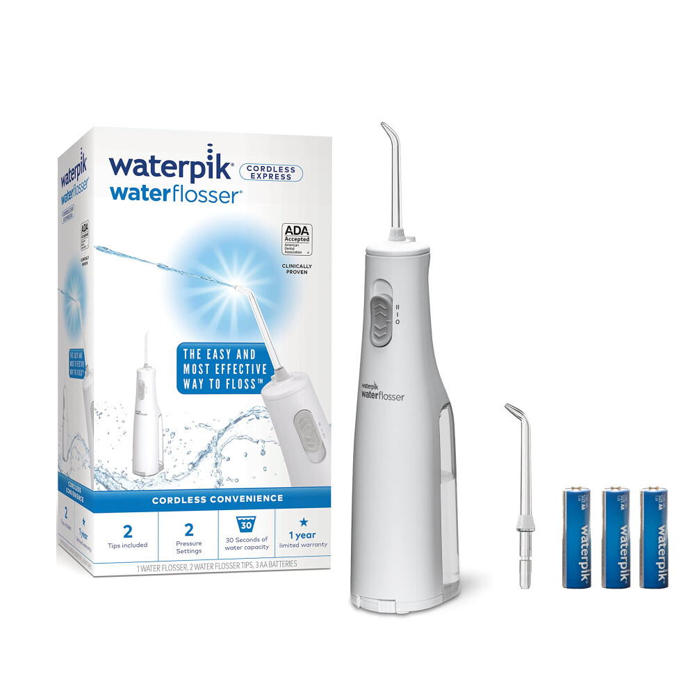 Waterpik cordless Water Flosser  Battery Operated & Portable for Travel & Home  ADA Accepted cordless Express  White WF-02