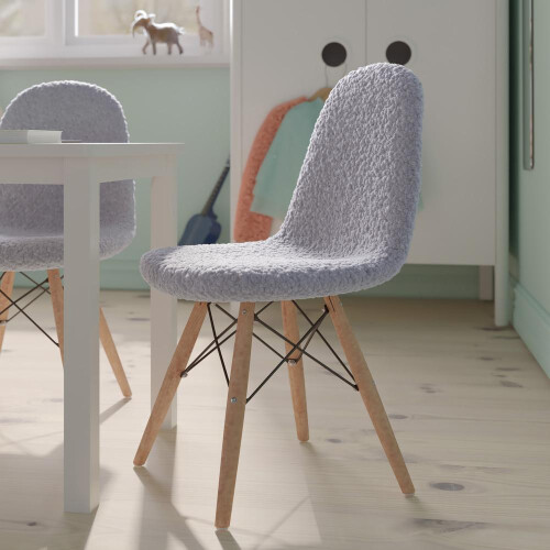 Flash Furniture Μοντέρνες Υφασμάτινες Καρέκλες Ζούλα για Παιδιά με Ξύλινα Πόδια - Γκρι