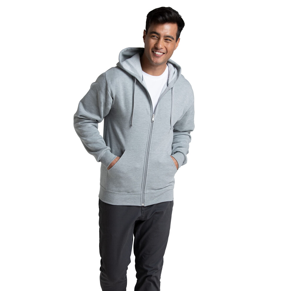 Fruit of the Loom Men's Eversoft Fleece Sweatshirts & Hoodies  Moisture Wicking & Breathable  Sizes S-4X  Full Zip-Grey Heather  3X-Large