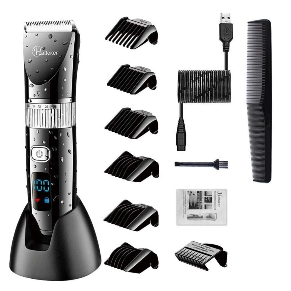 Hatteker Cordless Hair Trimmer Pro Hair Clippers Beard Trimmer For Men Haircut Kit Cordless Usb Rechargeable Waterproof