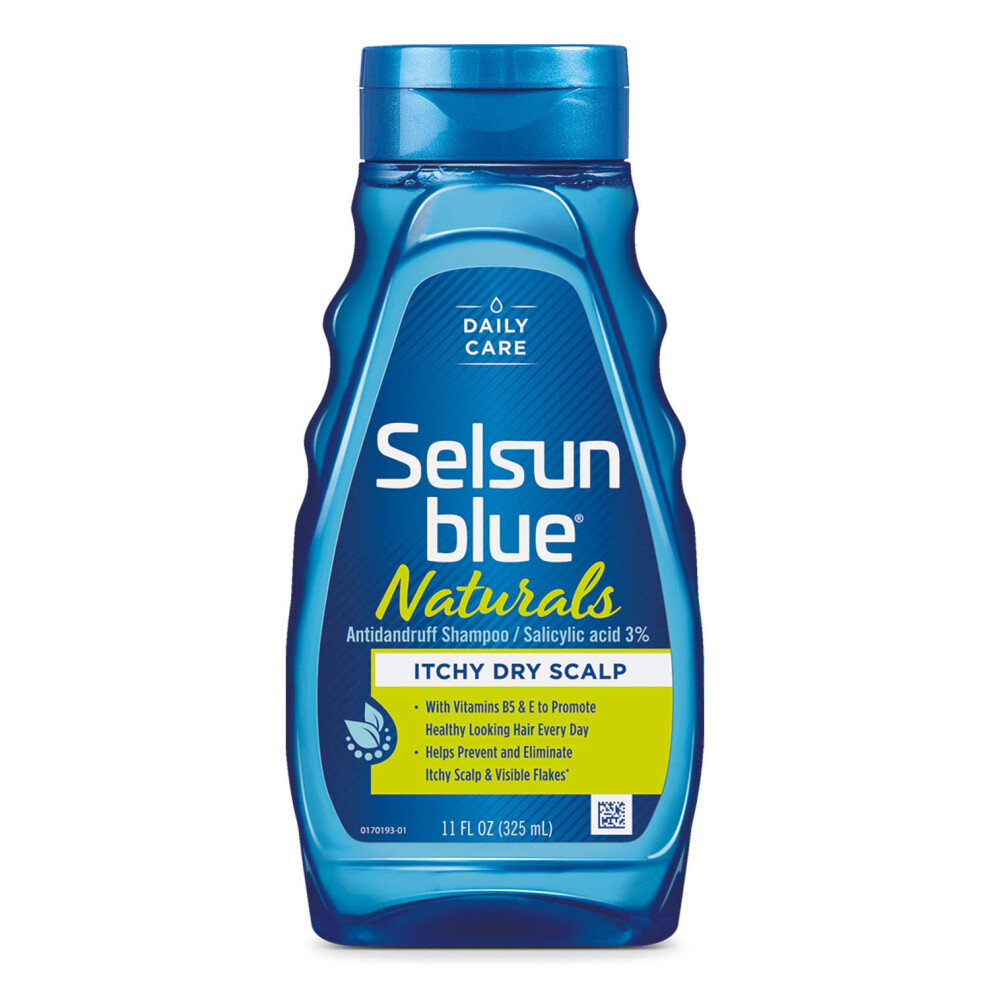 Selsun Blue Naturals Itchy Dry Scalp Anti-dandruff Shampoo  11 fl. oz.  Extra-Hydrating Formula Plus Vitamins B5 & E  Salicylic Acid 3%