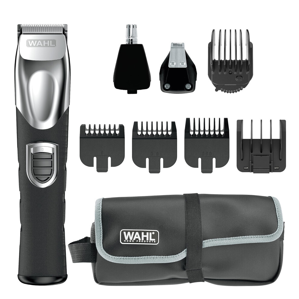 Wahl USA Rechargeable Lithium Ion All in One Beard Trimmer for Men with Detail and Ear & Nose Hair Trimmer Attachment - Model 9854-600B