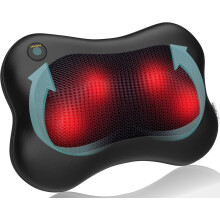 Zyllion Back and Neck Massager with Heat 3D Deep Tissue Shiatsu Massage Pillow for Chair Car and Muscle Pain on Whole Body: Shoulders Calf Foot