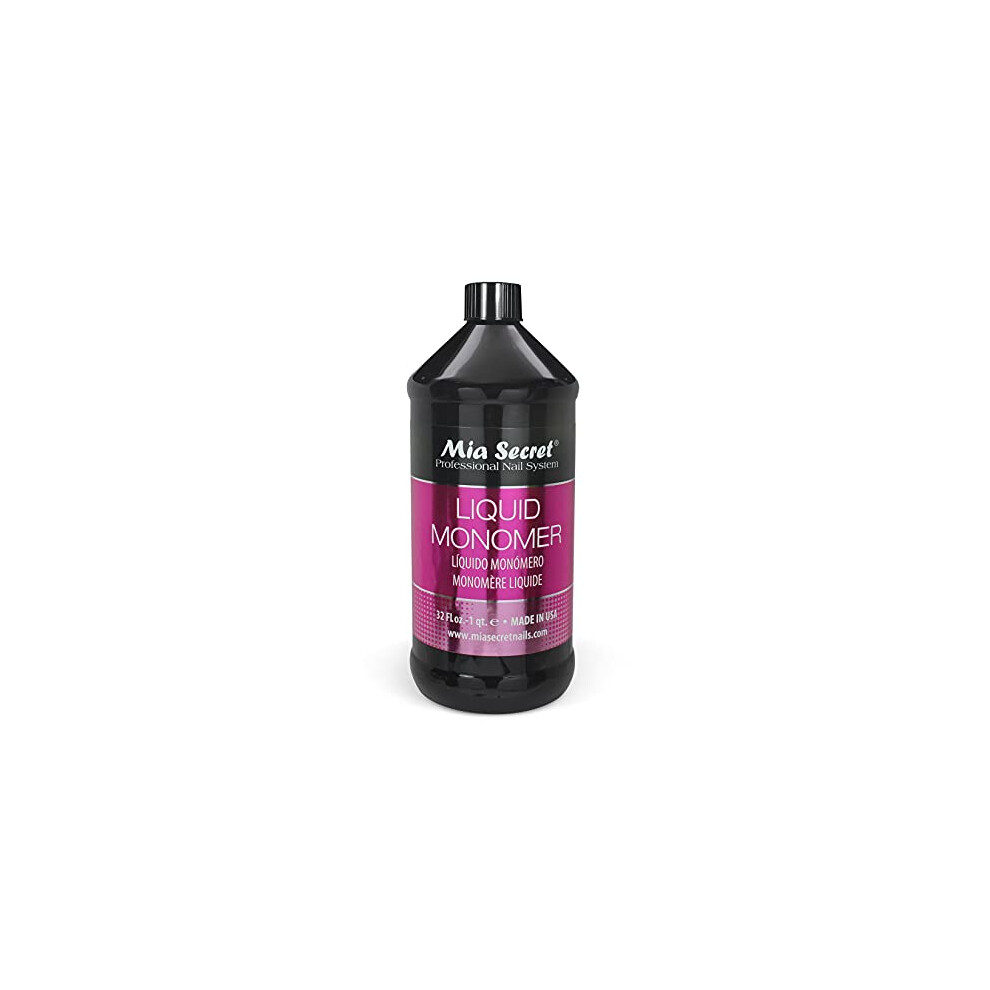 Mia Secret 32 Oz Liquid Monomer - Professional Acrylic Nail Liquid For Acrylic Powder - Ema Monomer Acrylic Nail Liquid