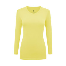Natural Uniforms T-shirt da donna a maniche lunghe con scollo a V sotto lo scrub (giallo grande)