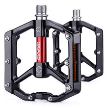 CXWXC race-/MTB-fietspedalen - fietspedalen van aluminiumlegering - mountainbikepedaal met verwijderbare antislipspijkers (A: zwart-rood)