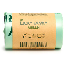Borse Compostabili Lucky Family Verdi per Contenitore da Cucina - Sacchi da 1.3 a 1.6 Galloni