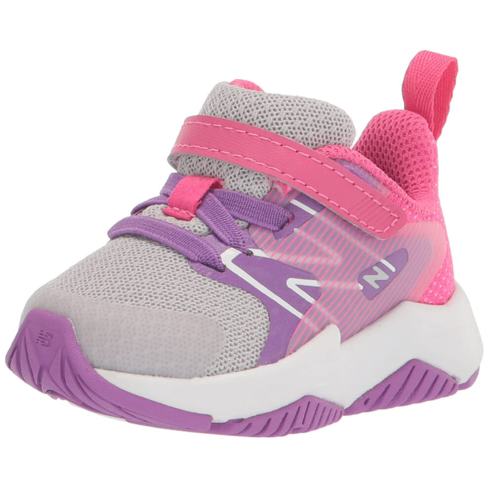 New Balance Kids Rave Run V2 Hook and Loop Running Shoe  Summer FogMystic PurpleHi-pink  3 Little Kid