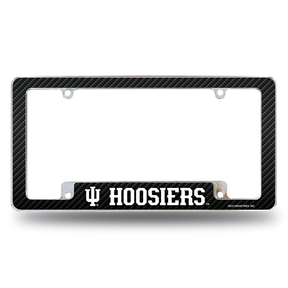 Rico Industries Ncaa Indiana Hoosiers Multi Champ 12" X 6" Chrome All Over Automotive License Plate Frame For Car/Truck/Suv 611407423165