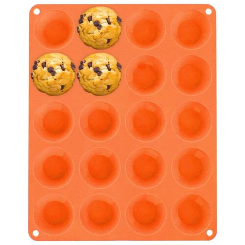 Moule à muffins en silicone marron pour petits muffins SILLINIE