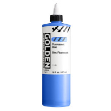 High Flow Acrylics av ??GOLDEN Fluorescent Blue 16 fl. uns. Flaska Professionell Akrylfrg Transparent