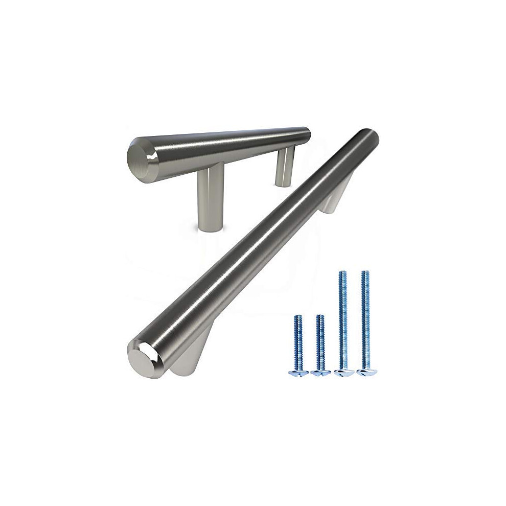 ALPINE HARDWARE Premium Solid Euro Style Bar Handle Pull-5Pack -3 inch Hole Center & 5 3/8 inch Length-Heavy Stainless Steel Bar Handle Pull with a Sa-image-OPC-PFSMPZC-NEW