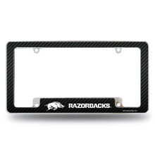 Rico Industries NCAA Arkansas Razorbacks Carbon Fiber 12" x 6" Chrome Autolijst Frame