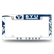 Rico Industries NCAA BYU Cougars 12" x 6" Chroom Autolijst Frame voor Auto/Vrachtwagen/SUV