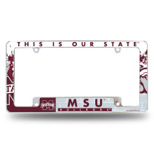 Rico Industries NCAA Mississippi State Bulldogs 12" x 6" Chrome Auto License Plate Frame