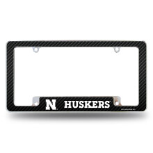 Rico Industries NCAA Nebraska Cornhuskers Carbon Fiber 12" x 6" Chrome Auto Kentekenplaat Frame