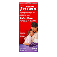 Tylenol Children's Oral Suspension  Fever Reducer and Pain Reliever  Grape  4 fl oz