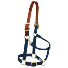 Weaver Leather Adjustable Breakaway Nylon Horse Halter Navy WeanlingPony