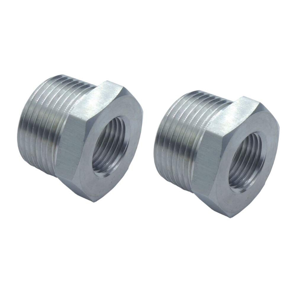 HongBoW Hardware 2 pcs/pack Stainless Steel 304 Hex Reducing Bushing 3000 Psi High Pressure Pipe Fitting Reducer Bushing 1"" NPT Male x 1/2 NPT Female