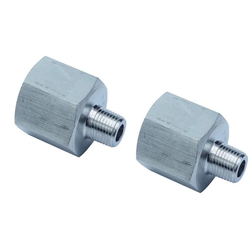 HongBoW Hardware 2 Pcs Stainless Steel 304 Forged Pipe Fitting Reducing Adapter Reducer 1/8 NPT Male x 3/8 NPT Female ( Male Thread Dimension:0.405""