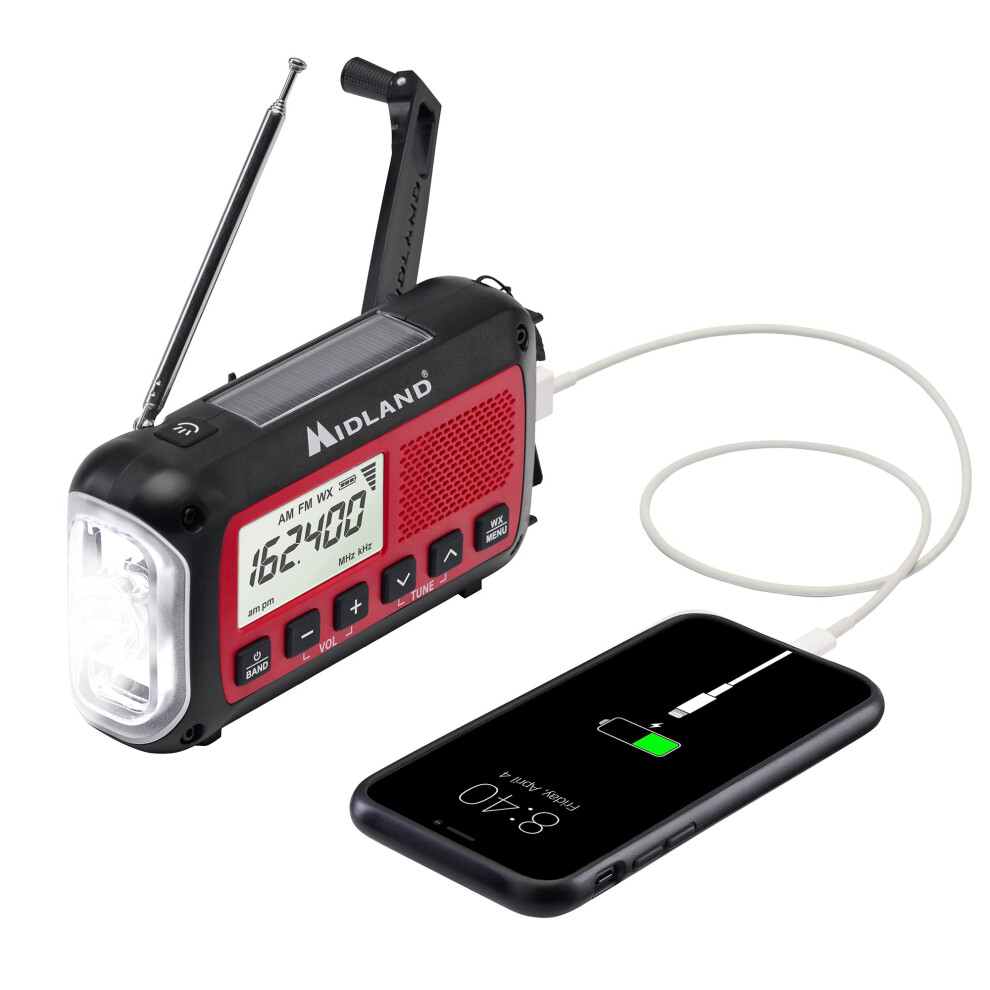 Photos - Radio / Clock Midland MidlandAER40 Weather Radio - Hand crank EmergencyARadio - SOS Strobe FlashlightA- NOAA Weather Alert - Digital AMFM Portable 