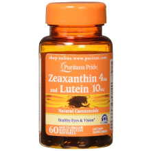 Puritans Pride Zeaxanthin 4mg with Lutein 10mg Supports Healthy Eyes and Vision 60 ct