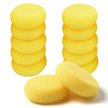 12 Stuks Ronde Schilderspons WAFJAMF 2,96inch Gele Craftsponsen Klei voor Gezichtsschilderkunst