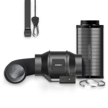 AC Infinity Air Filtration Kit 6 CLOUDLINE Inline Fan and Carbon Filter Combo Cooling and Ventilation System for Grow Tents Hydroponics Indoor