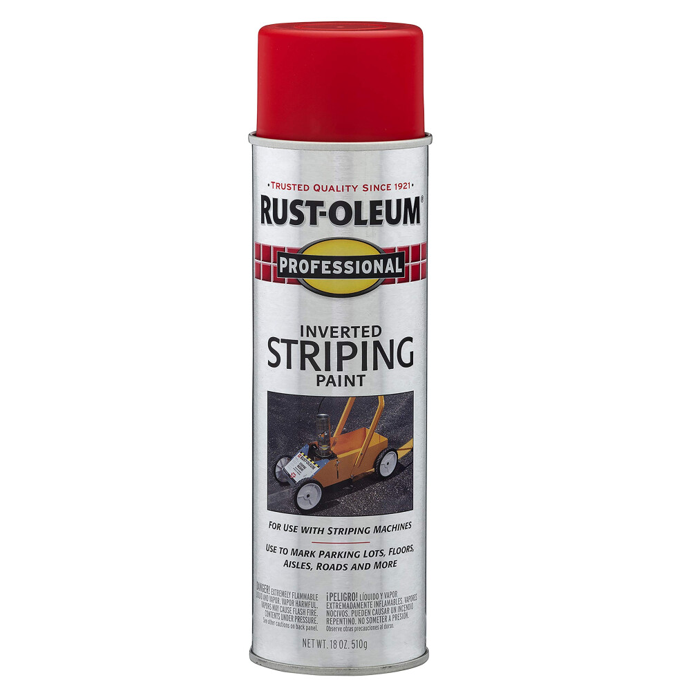 Rust-Oleum 211777 Professional Inverted Striping Spray Paint  18 oz  Red