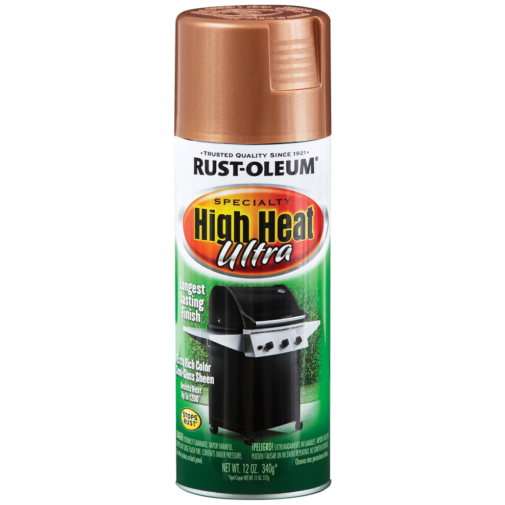 Rust-Oleum Paint 241232 High Heat Ultra Enamel Spray  Aged Copper  12-Ounce  Fl Oz (Pack of 1)  11