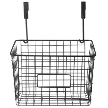 Panier suspendu à la porte d'un placard, en métal noir, RADKA, 25 x 16 x 30 cm