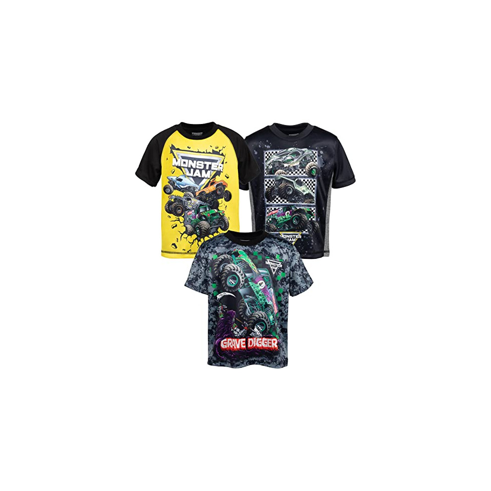 Monster Jam Megalodon El Toro Loco grave Digger Little Boys 3 Pack Athletic T-Shirts BlackYellow 6