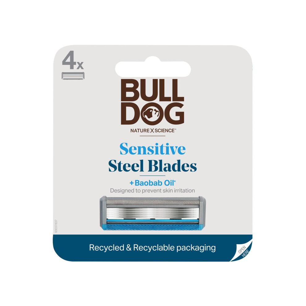 Bulldog Mens Skincare and Grooming Sensitive Skin Razor Blades Refills for Men  4 Count