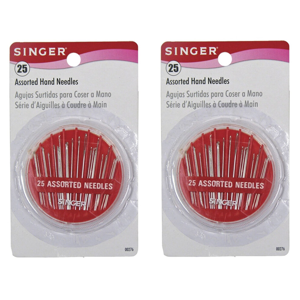 Singer Assorted Hand Needles in compact  25-count (2 Pack)