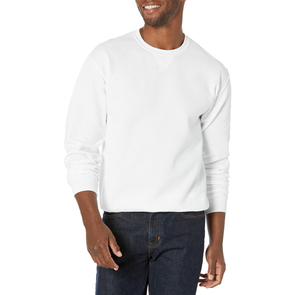 Fruit of the Loom Men's Sofspun Fleece Sweatshirts & Hoodies  Sweatshirt-White  Small