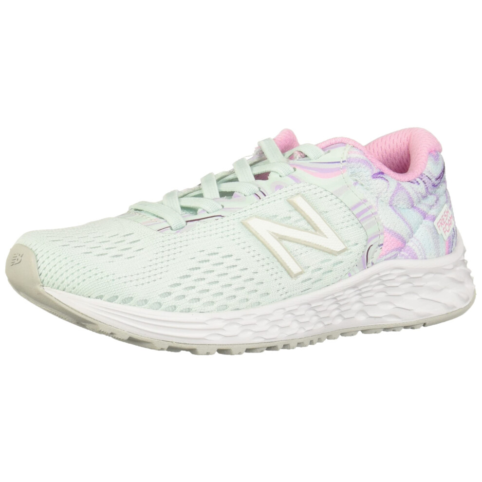 New Balance Kid's Fresh Foam Arishi V2 Bungee Running Shoe  White Jade/Pink Lemonade/Dark Violet  10.5 Little Kid