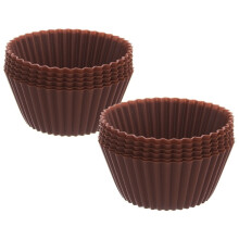 Moules à muffins en silicone orange SILLINIE 12 pièces.