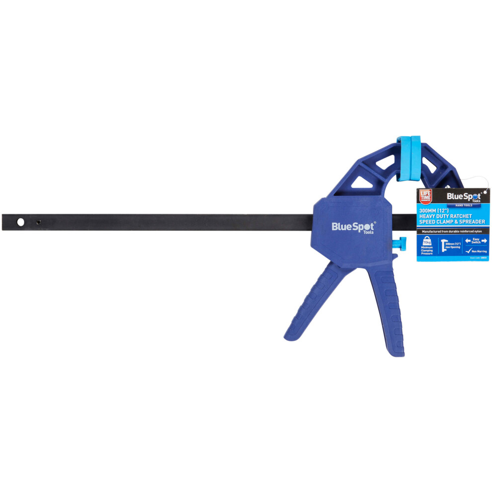 BlueSpot Tools 10033 Heavy-Duty Ratchet Speed Clamp & Spreader 300mm (12in)