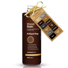 Furniture Clinic Wood Stain | 17oz / 500ml | Multiple Finishes | Fast Drying | Indoor and Outdoor Furniture and More | Water Based Low Odor Non-Toxi