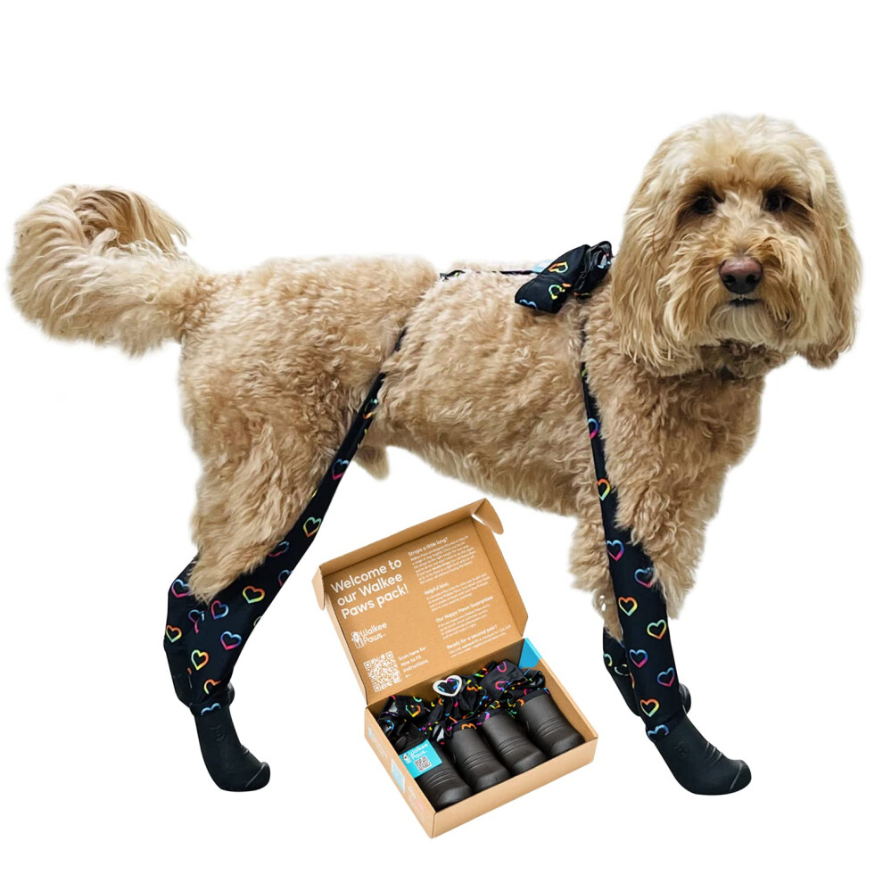 Walkee Paws New Deluxe Easy-On Dog Boot Leggings  Seen on Shark Tank  Protects from Winter  Cold  Rain  Wet & Snow  Chemicals  Never Lose a Boot Shoe