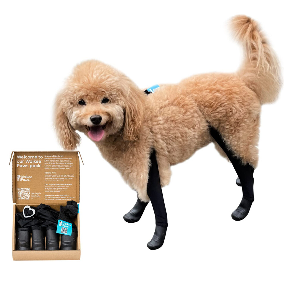 Walkee Paws New Deluxe Easy-On Dog Boot Leggings  Seen on Shark Tank  Protects from Winter  Cold  Rain  Wet & Snow  Chemicals  Never Lose a Boot Shoe